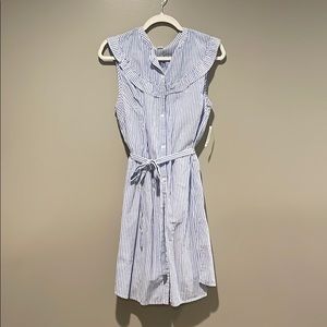Large Pinstripe light blue and white sun dress